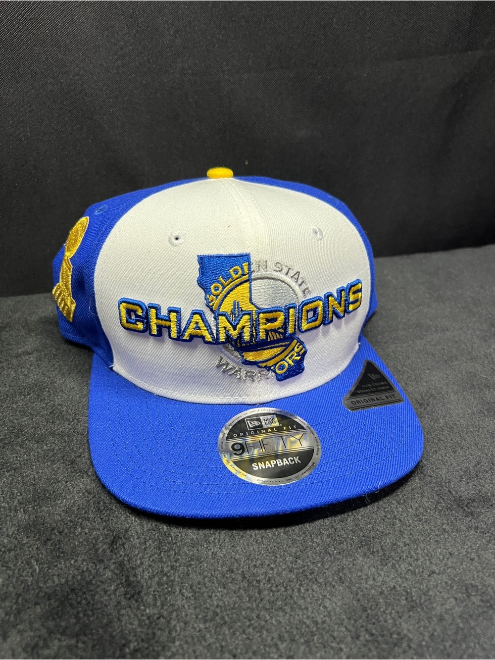 New Era Golden State Warriors Blue, White & Yellow Champions Snapback